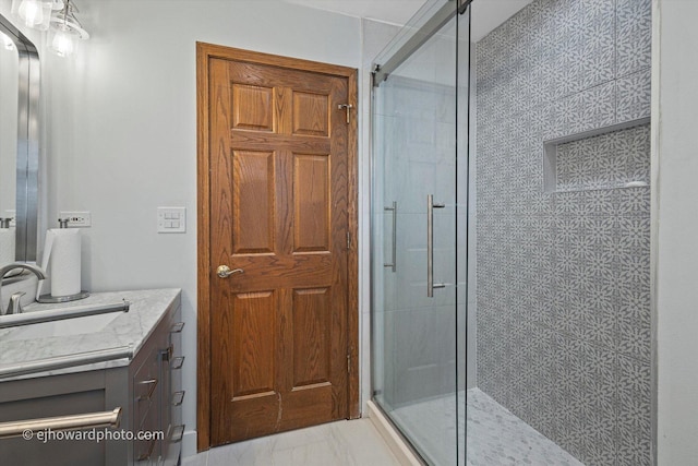 3250 Platte Trl, Olympia Fields, IL 60461 - full bath with vanity, a stall shower, and marble finish floors