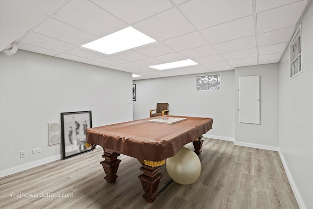 3250 Platte Trl, Olympia Fields, IL 60461 - game room featuring wood finished floors, a drop ceiling, and billiards