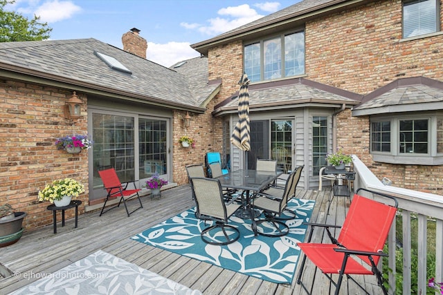 3250 Platte Trl, Olympia Fields, IL 60461 - wooden deck with outdoor dining area
