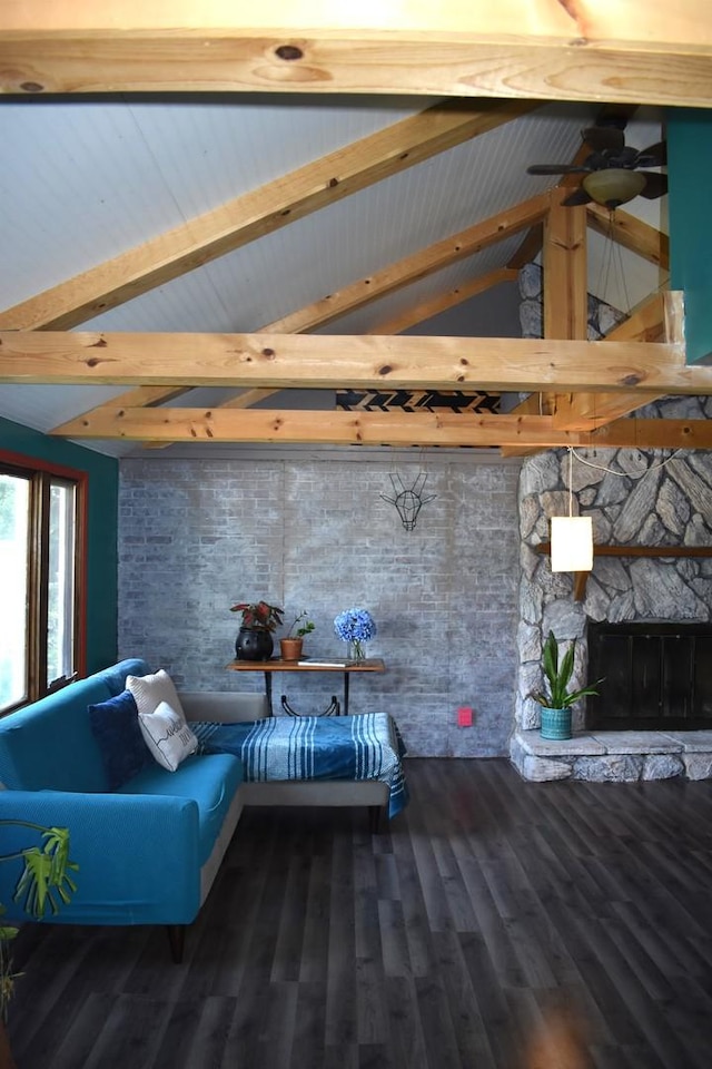 2503 Gaylord Rd, Joliet, IL 60435 - living room featuring wood finished floors and a fireplace