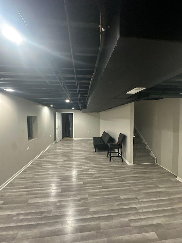 3133 Heritage Blvd, Matteson, IL 60443 - finished below grade area featuring wood finished floors and stairway