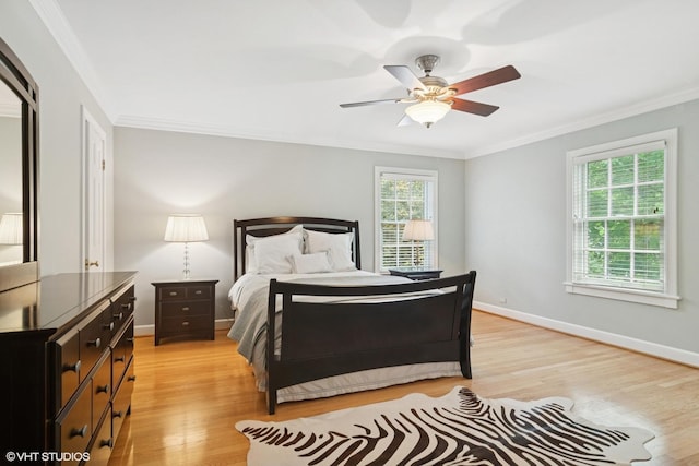 500 E Mayfair Rd, Arlington Heights, IL 60005 - bedroom with light wood-style floors, ornamental molding, and a ceiling fan