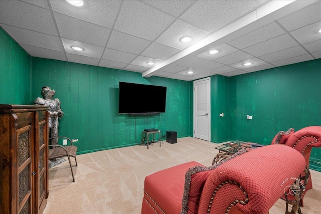 1519 Wedgefield Cir, Naperville, IL 60563 - carpeted living room with a paneled ceiling and recessed lighting
