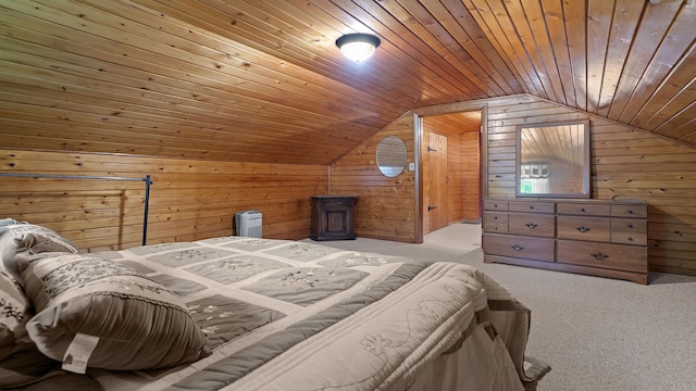 8033 S Pine St, Dixon, IL 61021 - carpeted bedroom with wooden walls, lofted ceiling, and wooden ceiling