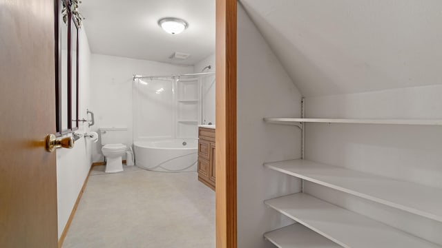 8033 S Pine St, Dixon, IL 61021 - full bathroom with shower / washtub combination and vaulted ceiling