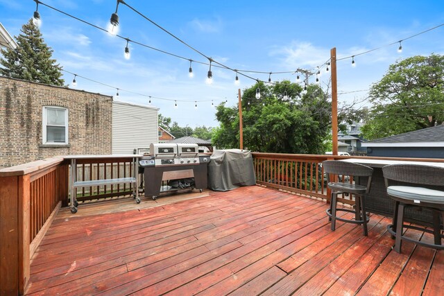 3330 E Ave, Berwyn, IL 60402 - wooden terrace featuring a grill