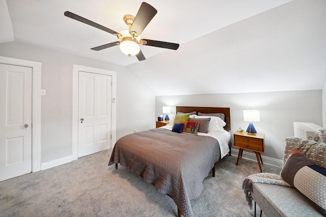 7246 N Oleander Ave, Chicago, IL 60631 - carpeted bedroom with lofted ceiling and a ceiling fan