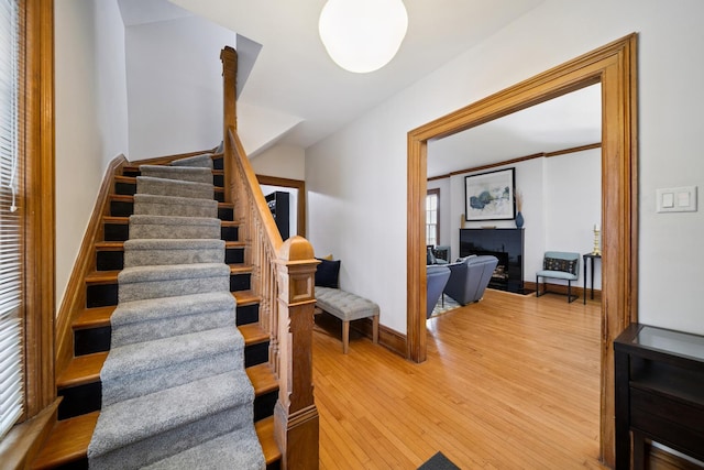 7246 N Oleander Ave, Chicago, IL 60631 - stairs with wood finished floors and baseboards