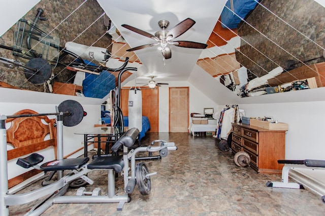1318 N Menard Ave, Chicago, IL 60651 - workout room with ceiling fan