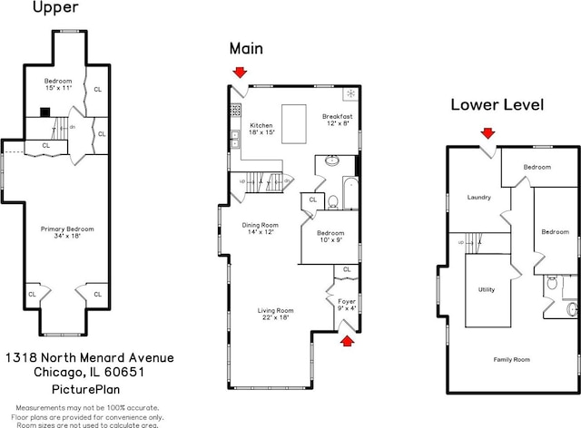 1318 N Menard Ave, Chicago, IL 60651 - view of room layout