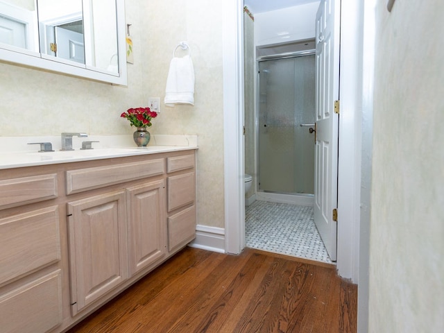 125 Thatcher Ave, River Forest, IL 60305 - full bath with a shower stall, vanity, and wood finished floors