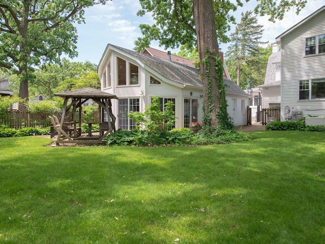 125 Thatcher Ave, River Forest, IL 60305 - back of house featuring a gazebo and roof with shingles