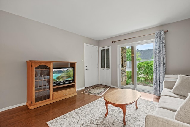 2215 Nichols Rd Unit B, Arlington Heights, IL 60004 - living room featuring wood finished floors and baseboards