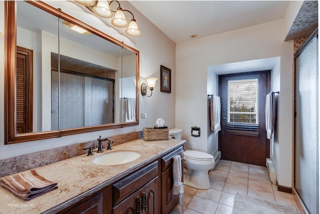 10766 E 7000n Rd, Grant Park, IL 60940 - full bathroom with vanity, tile patterned floors, and an enclosed shower