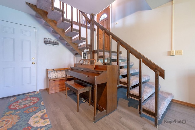 29W400 Thornwood Ln, Warrenville, IL 60555 - stairs featuring wood finished floors and a high ceiling