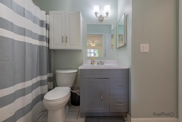 29W400 Thornwood Ln, Warrenville, IL 60555 - bathroom with vanity, tile patterned floors, and a shower with curtain