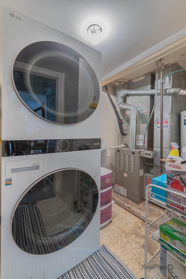 29W400 Thornwood Ln, Warrenville, IL 60555 - washroom with stacked washer / drying machine