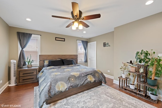 3109 N Oketo Ave, Chicago, IL 60707 - bedroom featuring wood finished floors, recessed lighting, and a ceiling fan