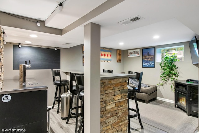 3109 N Oketo Ave, Chicago, IL 60707 - indoor bar with light wood finished floors and recessed lighting