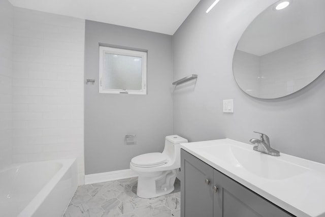 27W180 Cooley Ave, Winfield, IL 60190 - full bathroom with vanity and marble look tile flooring