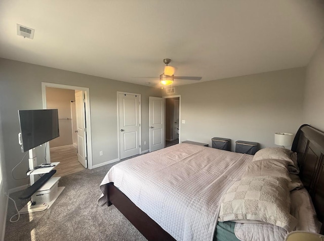 3938 Summer Sage Ct, Champaign, IL 61822 - bedroom with carpet flooring, a ceiling fan, and ensuite bathroom