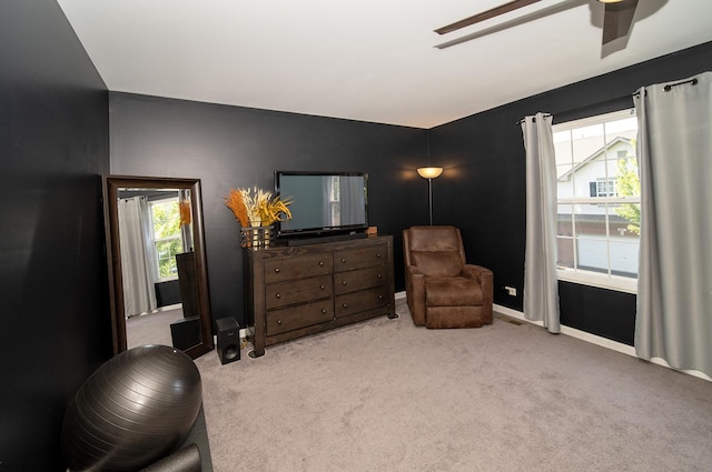 610 N Red Deer Rd, Round Lake, IL 60073 - sitting room with carpet flooring, ceiling fan, and vaulted ceiling