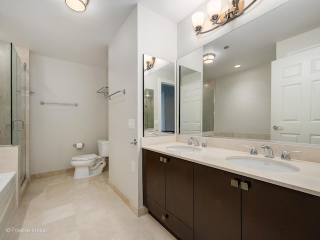 21 E Huron St Unit 1106, Chicago, IL 60611 - full bath with double vanity, a shower stall, and tile patterned floors