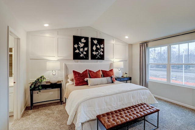 458 Bower Ln, Oswego, IL 60543 - bedroom with lofted ceiling and light carpet