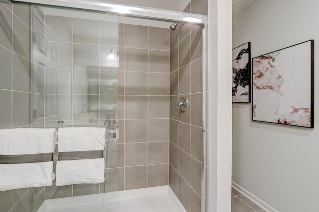 458 Bower Ln, Oswego, IL 60543 - bathroom with a stall shower and tile patterned flooring