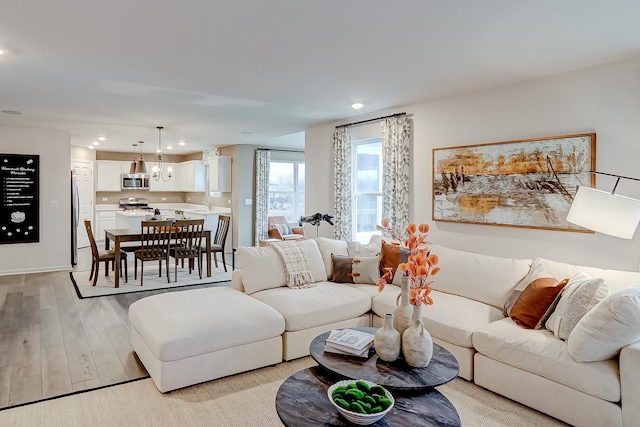458 Bower Ln, Oswego, IL 60543 - living area featuring recessed lighting and light wood finished floors