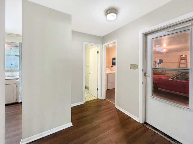 17225 Laflin Ave, East Hazel Crest, IL 60429 - corridor featuring dark wood-style flooring and baseboards