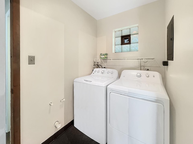 17225 Laflin Ave, East Hazel Crest, IL 60429 - laundry area with washing machine and dryer and electric panel