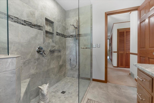 25316 E 1100 N Rd, Downs, IL 61736 - bathroom featuring a tile shower and vanity