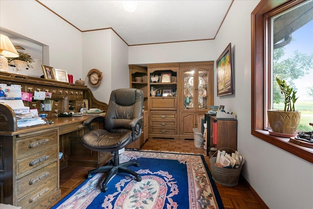 25316 E 1100 N Rd, Downs, IL 61736 - office with ornamental molding and baseboards