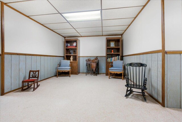 25316 E 1100 N Rd, Downs, IL 61736 - living area featuring carpet flooring and a wainscoted wall