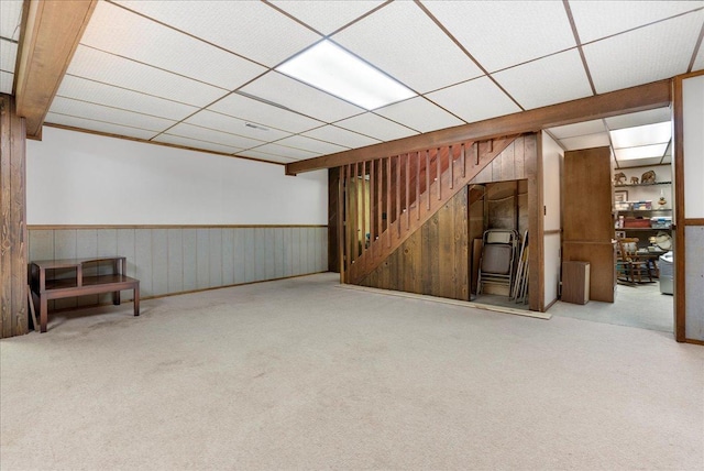 25316 E 1100 N Rd, Downs, IL 61736 - finished basement featuring carpet, stairway, and wood walls