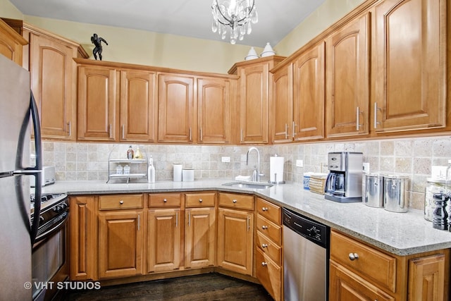 3800 N Lake Shore Dr Unit 1B, Chicago, IL 60613 - kitchen with dishwasher, gas stove, freestanding refrigerator, light stone countertops, and backsplash