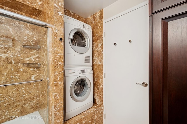 1250 N Dearborn St Unit 11C, Chicago, IL 60610 - laundry room with estacked washer and dryer