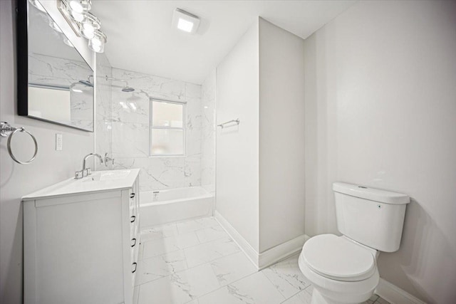 10188 S Winston Ave, Chicago, IL 60643 - bathroom with marble finish flooring, vanity, and tub / shower combination