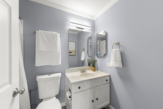 931 Mesa Dr, Elgin, IL 60123 - bathroom featuring ornamental molding and vanity