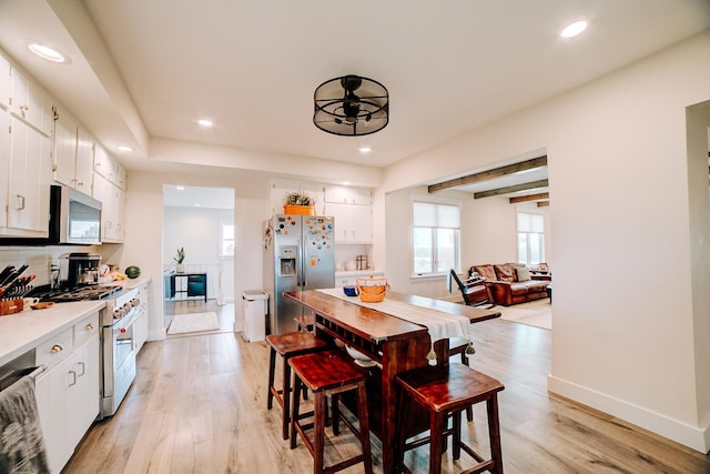 1533 E 1400 N Rd, Crescent City, IL 60928 - dining room featuring light wood finished floors and recessed lighting