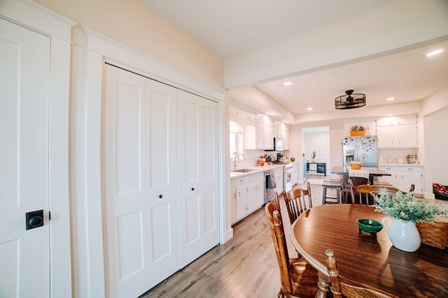 1533 E 1400 N Rd, Crescent City, IL 60928 - dining space with light wood-style floors and recessed lighting