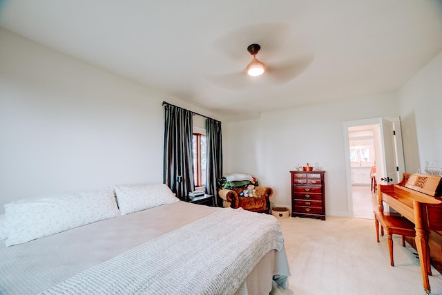 1533 E 1400 N Rd, Crescent City, IL 60928 - bedroom featuring light colored carpet and a ceiling fan