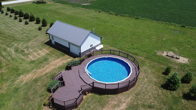 1533 E 1400 N Rd, Crescent City, IL 60928 - aerial view of property and surrounding area featuring a pool area