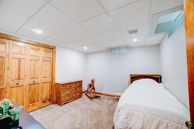 1533 E 1400 N Rd, Crescent City, IL 60928 - carpeted bedroom with a drop ceiling and recessed lighting