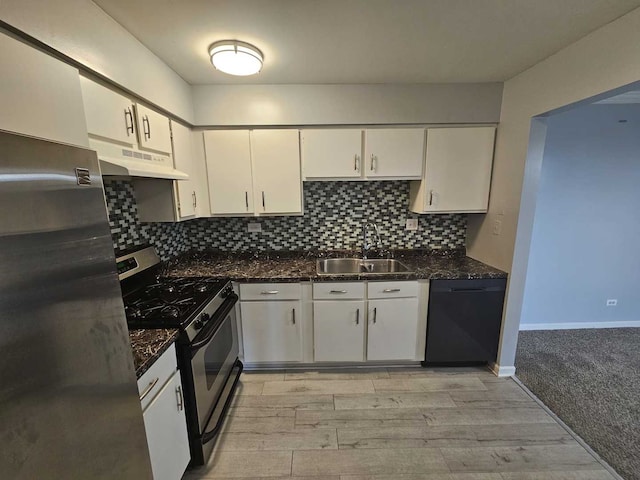 1100 E Randville Dr Unit 304, Palatine, IL 60074 - kitchen featuring under cabinet range hood, appliances with stainless steel finishes, white cabinets, and backsplash