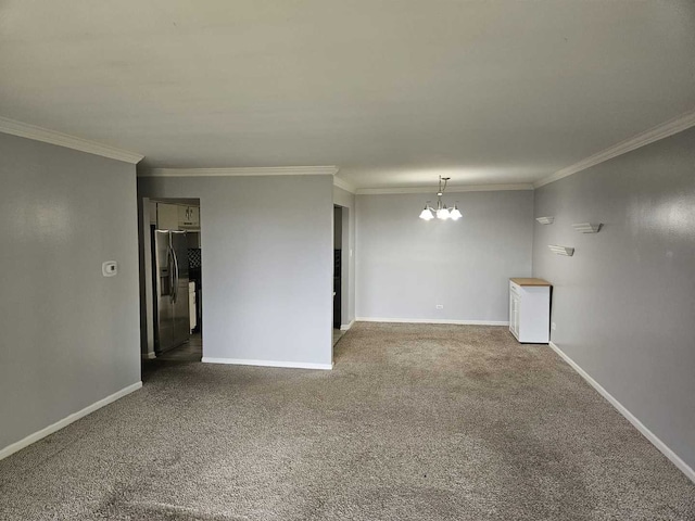 1100 E Randville Dr Unit 304, Palatine, IL 60074 - carpeted spare room featuring a chandelier and crown molding