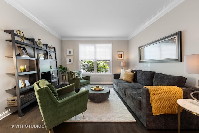 128 W Windsor Ave, Lombard, IL 60148 - living area featuring crown molding and wood finished floors