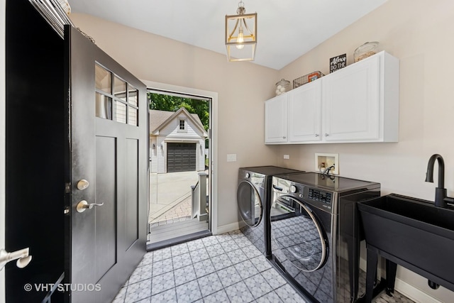 128 W Windsor Ave, Lombard, IL 60148 - washroom with cabinet space and washing machine and dryer