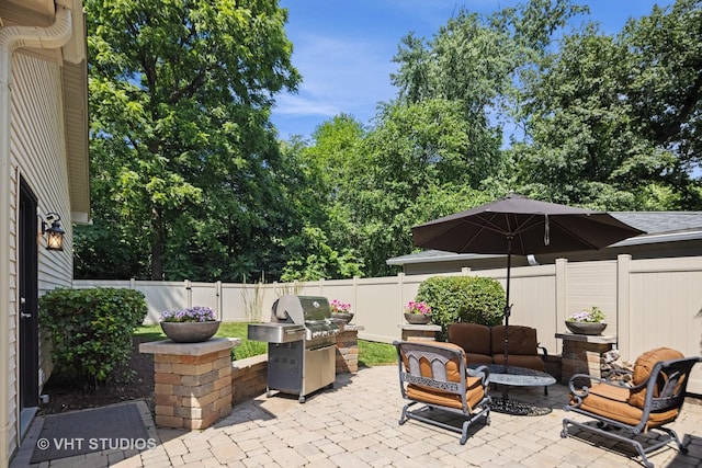 128 W Windsor Ave, Lombard, IL 60148 - fenced backyard with a patio area, an outdoor living space, and area for grilling